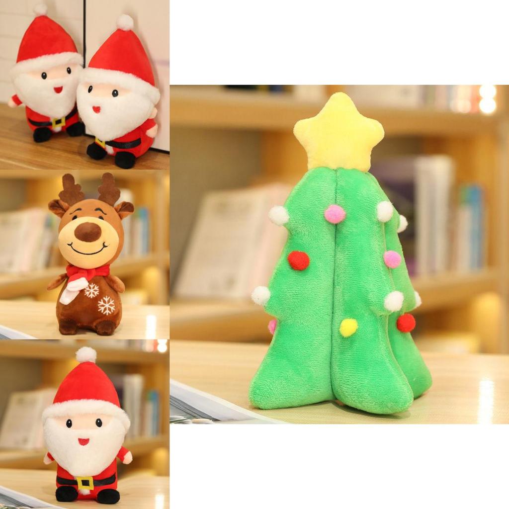 Adorable Christmas Santa Claus Elk Xmas Tree Plush Toy Soft Stuffed Doll Kids Hug Gift