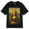 Cat Ahd Mona Lisa with Cat Funny Meme T Shirt Men Women Short-sleeved Cotton Harajuku Casual Oversized T-shirts Streetwear Tees
