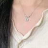 Sparkling Cushion Cut Zircon Pendant Necklace for Women, Elegant Halo Clavicle Chain, Dainty Silver Tone Wedding Jewelry Gift