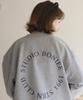 BONIEE [Fleece Lined Selection] Back Circle Typo Graphic Logo Graphic Oversized Sweatshirt Gray