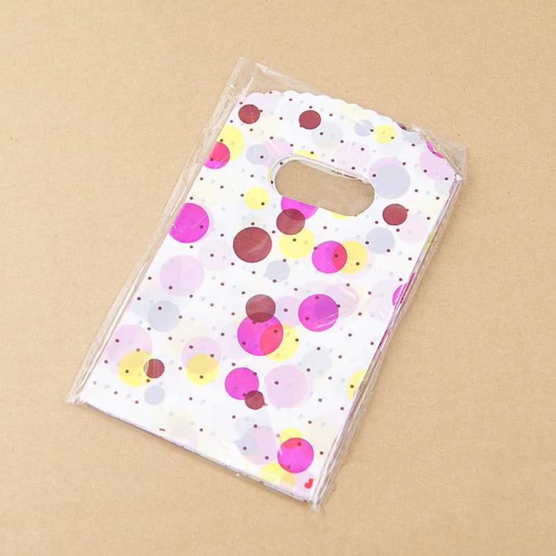 100 ks Lot Pěkná smíšená vzorovaná plastová dárková taška Nákupní taška 14X9Cm