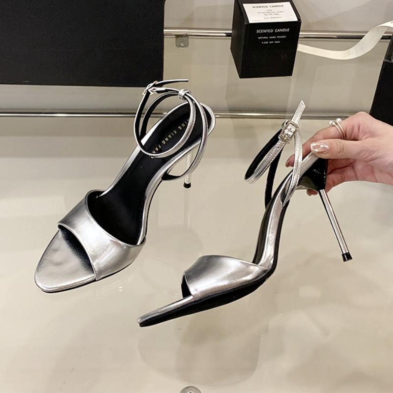 Fashion Pointed Toe Belt Buckle Super High Heel Women Sandals Fashion Open Toe Thin Heel Sandals Simple Comfortable Ankle Strap Pumps