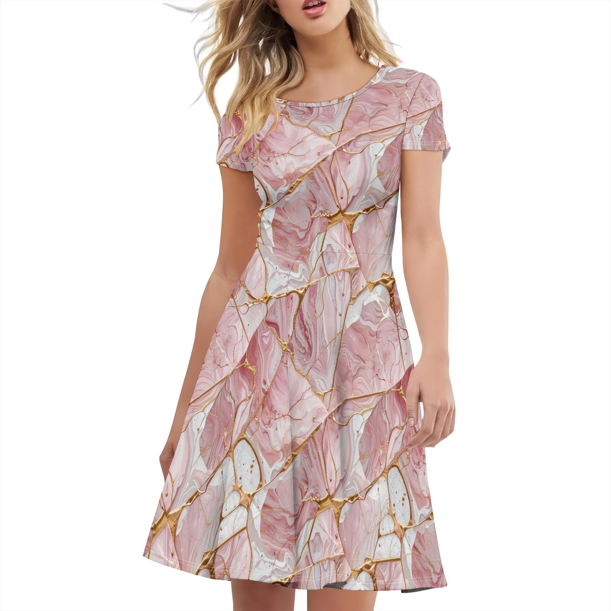 

Женское повседневное летнее платье-футболка с короткими рукавами, платье-свинг, модный стиль, стиль на все случаи жизни, одежда 6XL