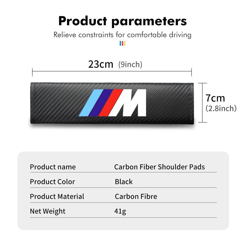 Carbon Car Seat Belt Cover Shoulder Protector Accessories For BMW M 1 3 4 5 6 7 Series X1 X3 X4 X5 G20 G38 F48 E36 E39