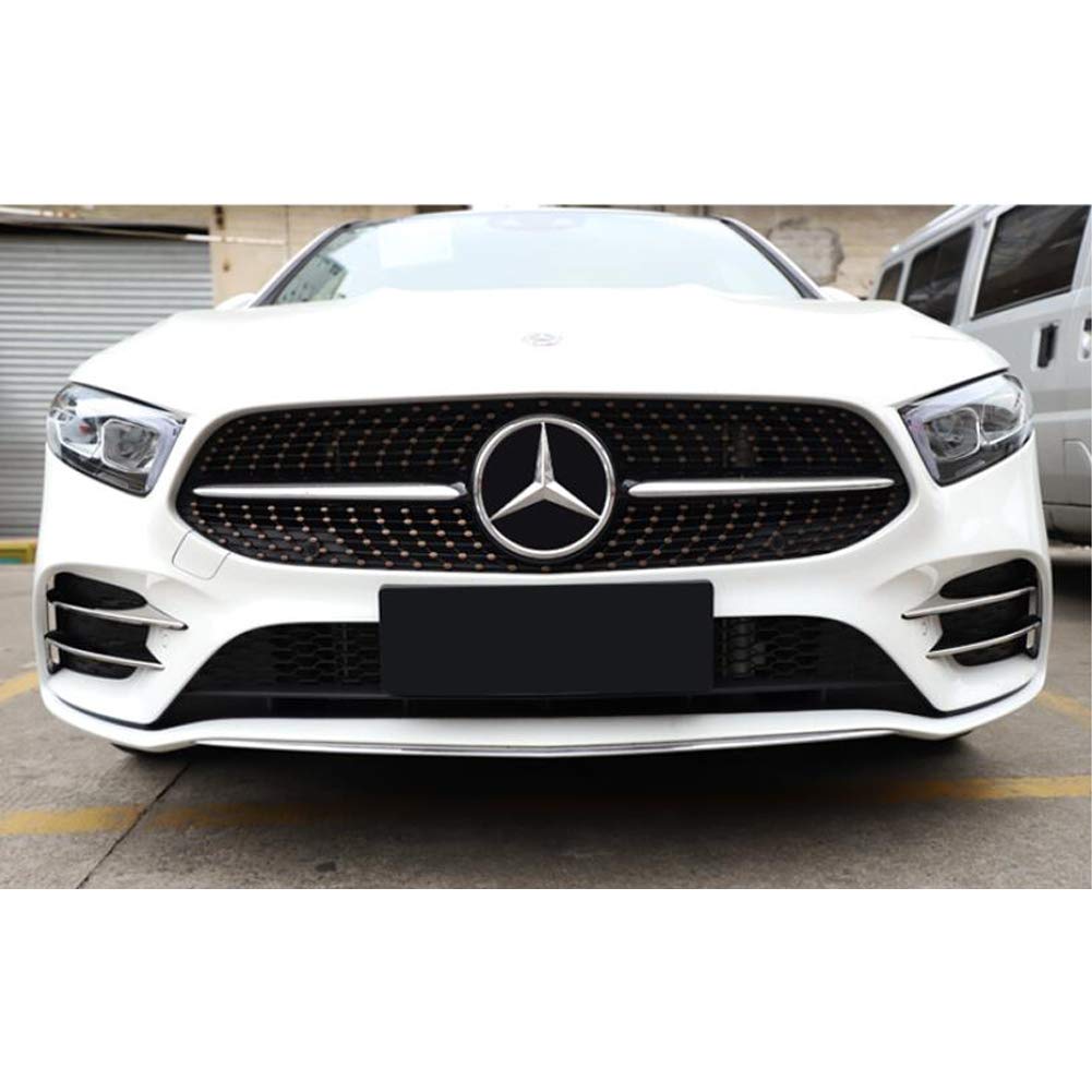 RUIQ Front Grille and Fog Lamp Garnish Bezel Covers for the New Chrome-Plated Mercedes-Benz A-Class (4th Generation, W177)