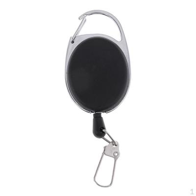 ID Cards/Key Retractable Clip Keychain Key Reel -Black