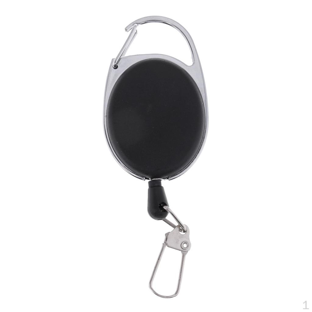

ID Cards/Key Retractable Clip Keychain Key Reel -Black