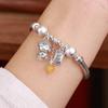 PANJBJ 925 Sterling Silver Irregular Geometry Texture Bangle Bracelet for Women Girl Minimalism Jewelry Gift Dropshipping