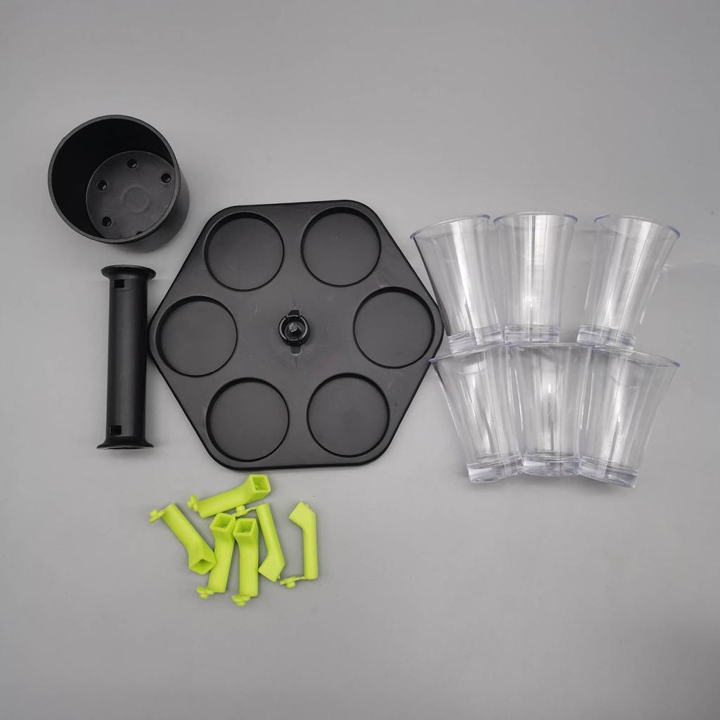 Dispenser And Holder (Including 6 Acrylic Cup),Bar Shot Dispenser,Cocktail Dispenser,Multiple 6 Shot Dispenser For Filling Liquids