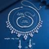 4PC Women's Fashion Set Water Drop Necklace Earrings Bracelet Zircon Set Suitable for Wedding, Party, Festival Gifts-8508