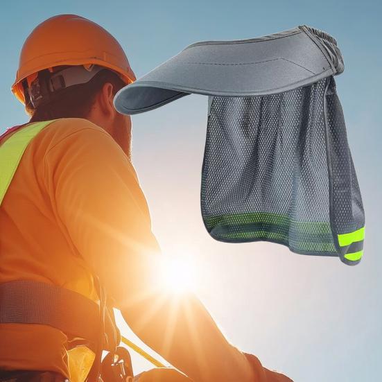 Solhatt med nakkebeskyttelse Dekor Høy synlighet Reflekterende belter Meshdesign UV-beskyttelse Vernehjelm Dag Natt Sikkerhetslue