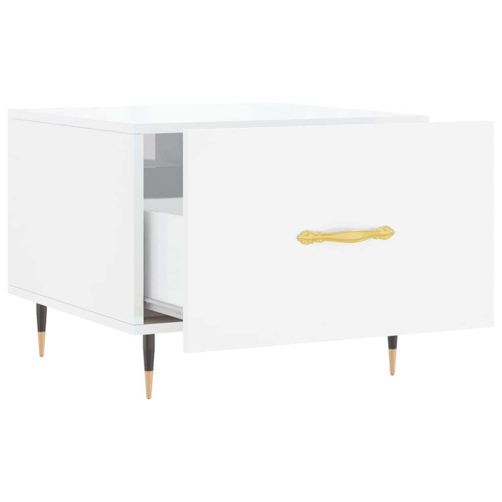 Glossy White Coffee Table 50 x 50 x 40 cm Particleboard
