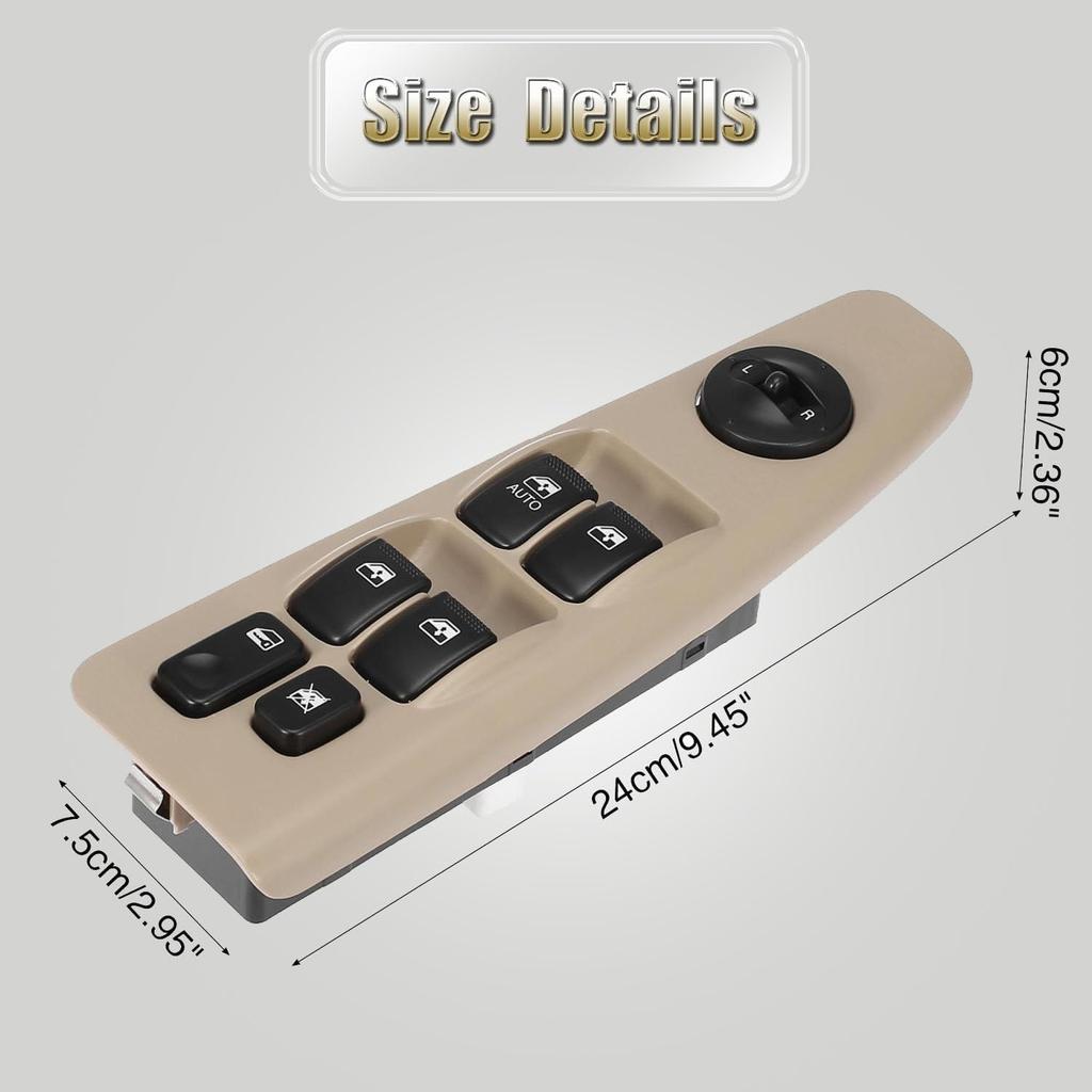 93570-2F200 Interruptor Elétrico Automático de Vidro Dianteiro Esquerdo do Motorista Compatível com Kia Spectra & Cerato 2004-2009, Interruptor Mestre Elétrico de Vidro do Lado do Motorista