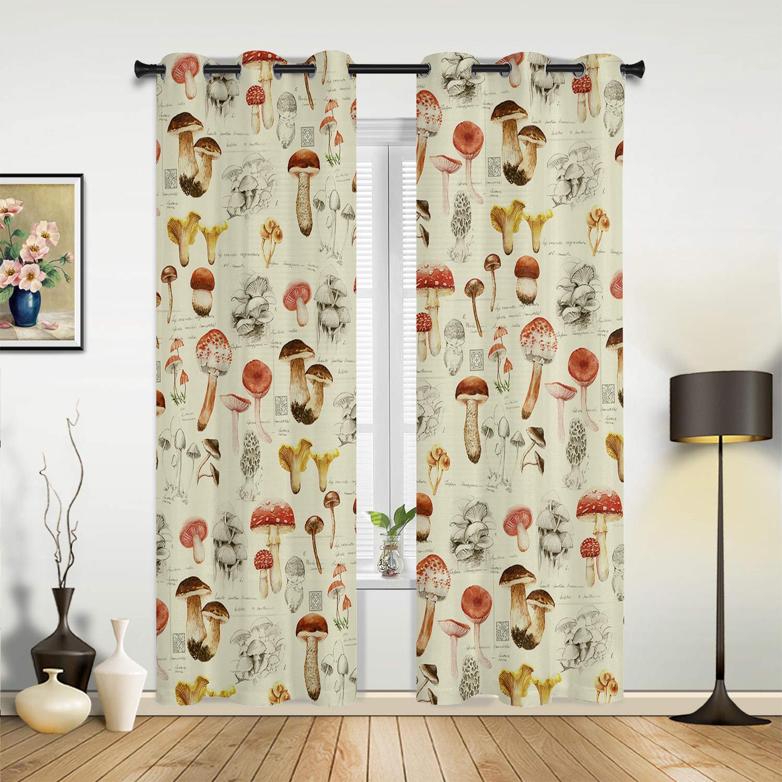 Грибное растение Винтажные современные оконные шторы для гостиной — фото 3