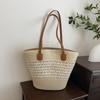 Popular vacation style woven big bag women's new fashion versatile commuter straw bag tote bag