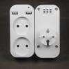 Rozšírenie EÚ Adaptér s dvojitou zásuvkou s 2 USB Power Strip Adaptér s inteligentnou zásuvkou