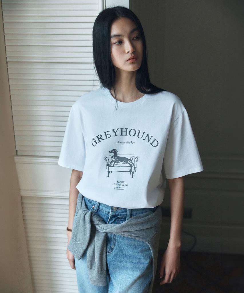 Siyajyu Sitp5264 Greyhound Short Sleeve T-Shirt_White