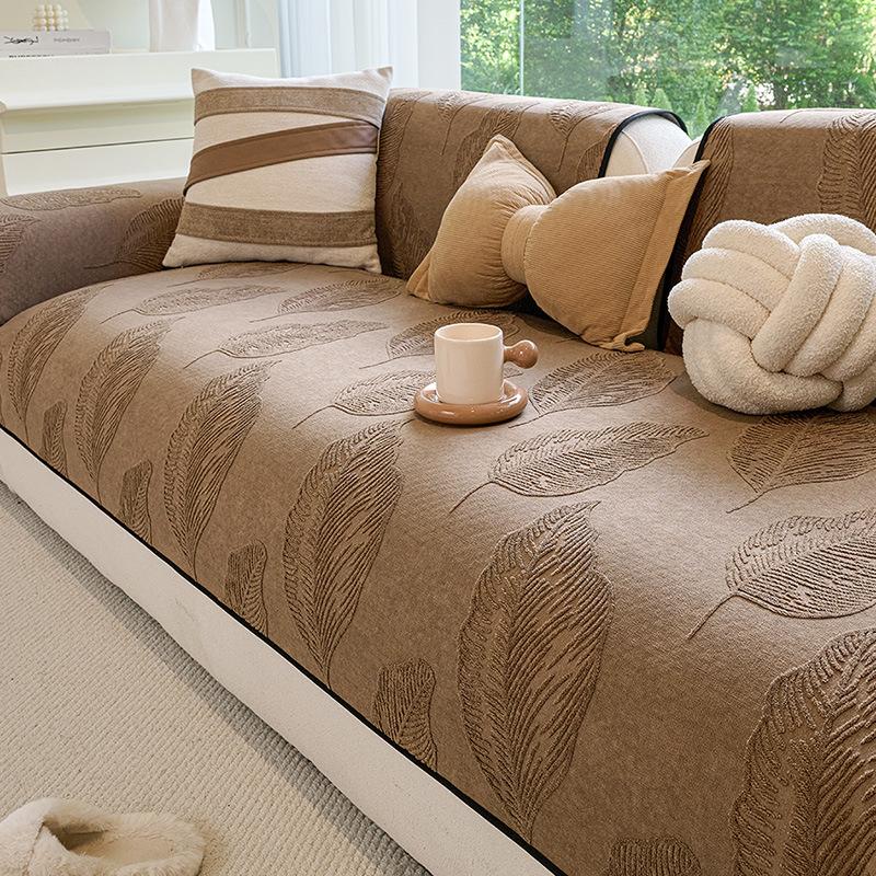 All-Purpose Woven Pattern Sectional Sofa Cover Abrasion-Resistant Complete Coverage Easy Install Sofa Protectors Couch Cap Furniture Case