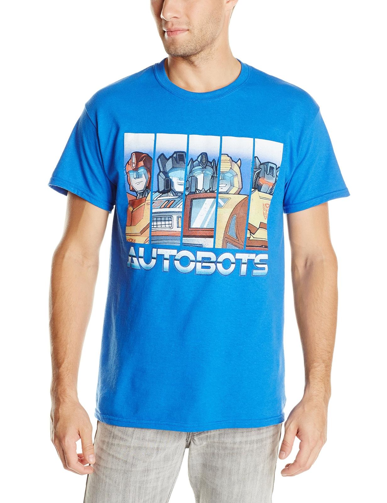 Transformers Adult New T-Shirt - Autobots Optimus & More Five Bar Pic (Large) L