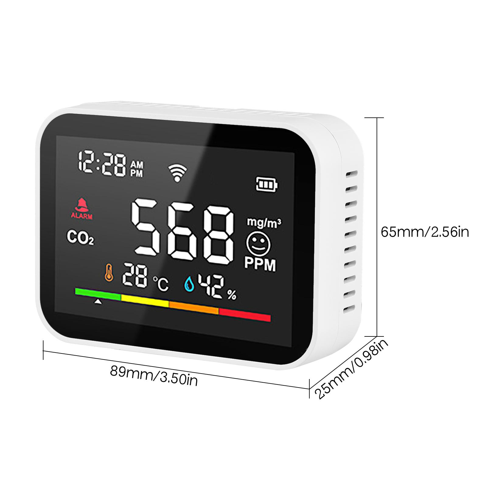 

CO2 Detector 2.8 Inch Large Screen WiFi Smart Real Time Monitoring CO2 Tester for Household