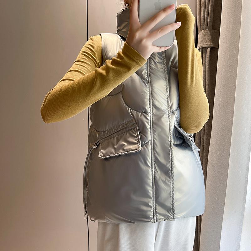 

Женский свободный и модный повседневный жилет для осени и зимы XXXL серый