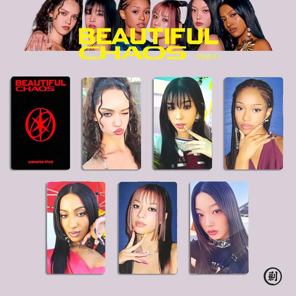 6Pcs Kpop Idol KATSEYE Lomo Cards New Album BEAUTIFUL CHAOS MEGAN Daniela MANON LARA SOPHIA HD Printd Photocards Fans Gifts