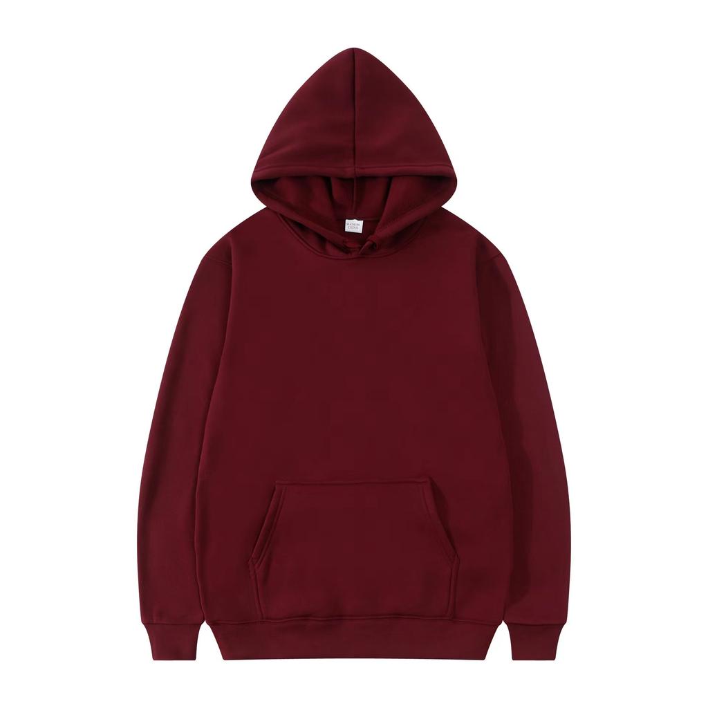 2024 Men's and Women's New Hooded Sweatshirt Men's Solid Color Sweatshirt Women's and Men's Long Sleeved Inserted Pocket Pullove