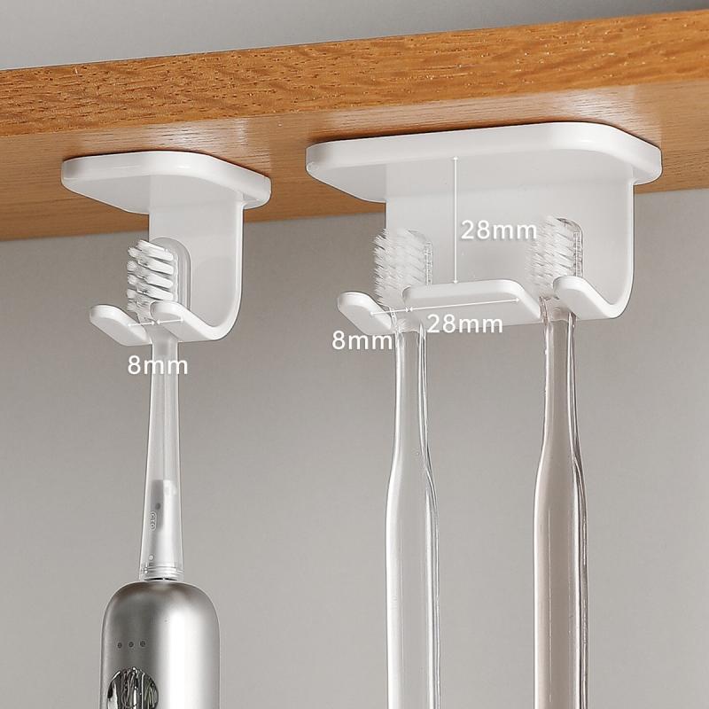 Selbstklebender, abnehmbarer Zahnbürstenhalter für die Wandmontage auf der Badezimmerarbeitsplatte, Aufbewahrungshaken aus Kunststoff für elektrische Zahnbürsten
