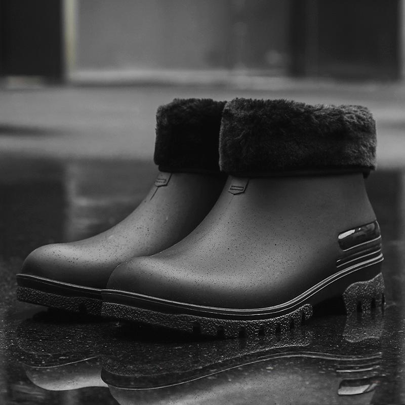 Fashion Men's Rain Boots Waterproof Boots Fishing Casual Camping Rubber Shoes Fashion Couple Short Boots Outdoor Non-slip Water Shoes
