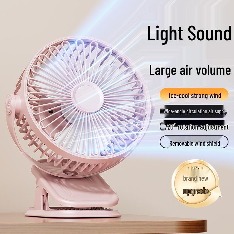 Portable Rechargeable USB Clip-On Fan for Dorms and Desktops