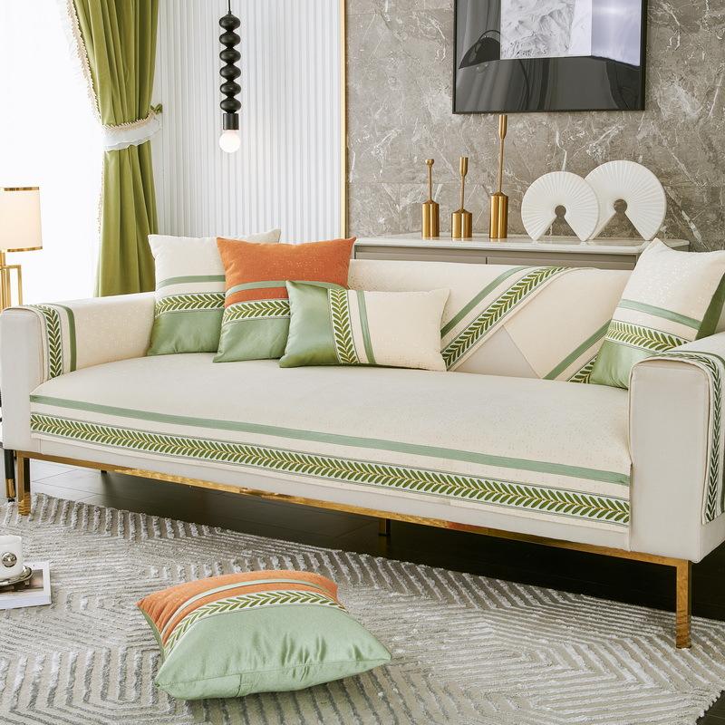 

Простая диванная подушка с тиснением из синели, универсальная нескользящая подушка для дивана Four Seasons с тканевым чехлом для полотенец на спине 70x70