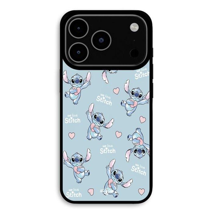 Coque Pour iPhone 17 Pro Stitch love coeur rose Maniacase