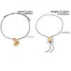 SHIXIN Vintage Black Leather Rope Long Necklace Women Simple Geometric Oval Adjustable Choker Necklace Party Jewelry Accessories