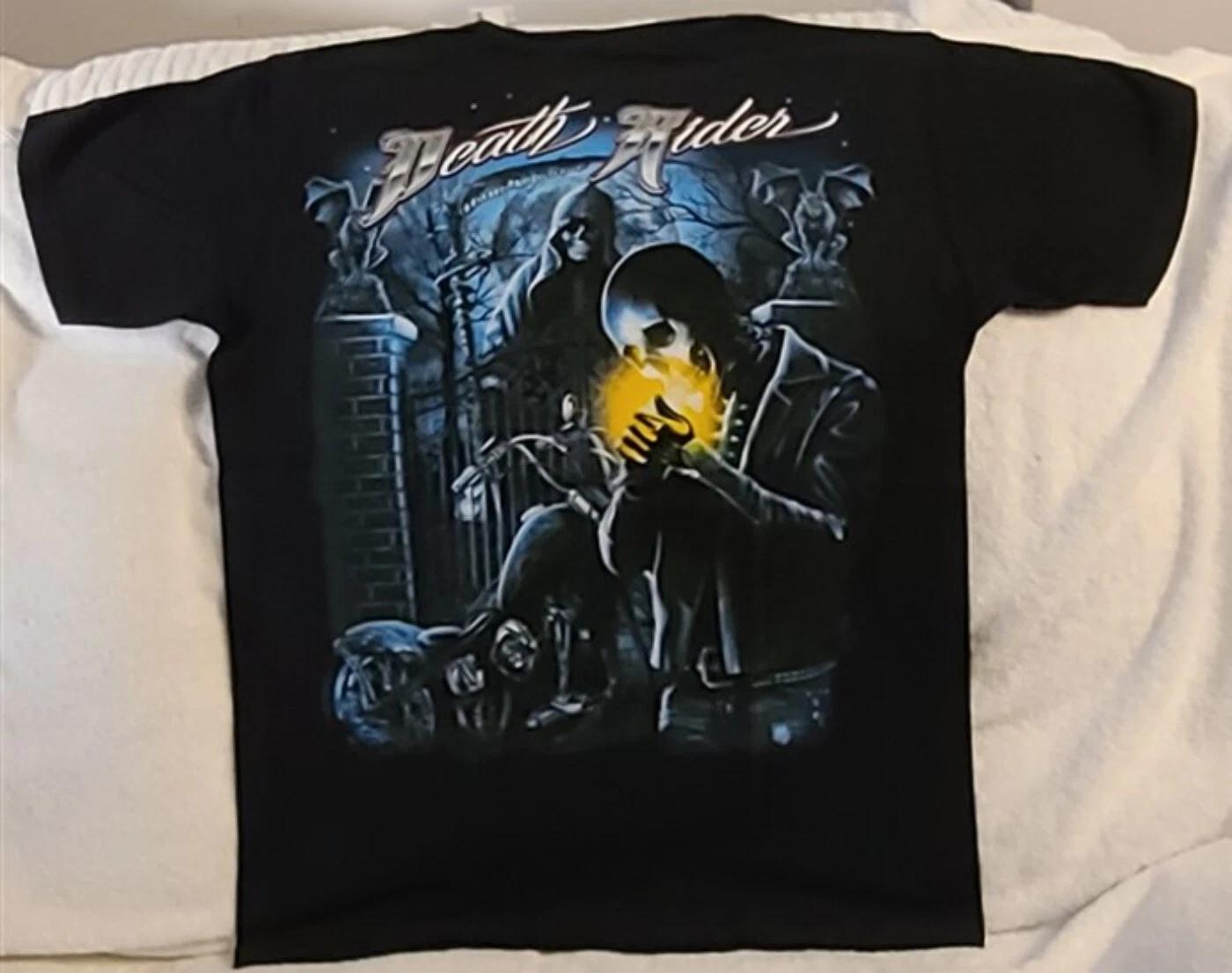 SKELETON SKULL BIKER MOTORCYCLE GRIM REAPER SCYTHE DEATH RIDER GARGOYLE T-shirt 3XL