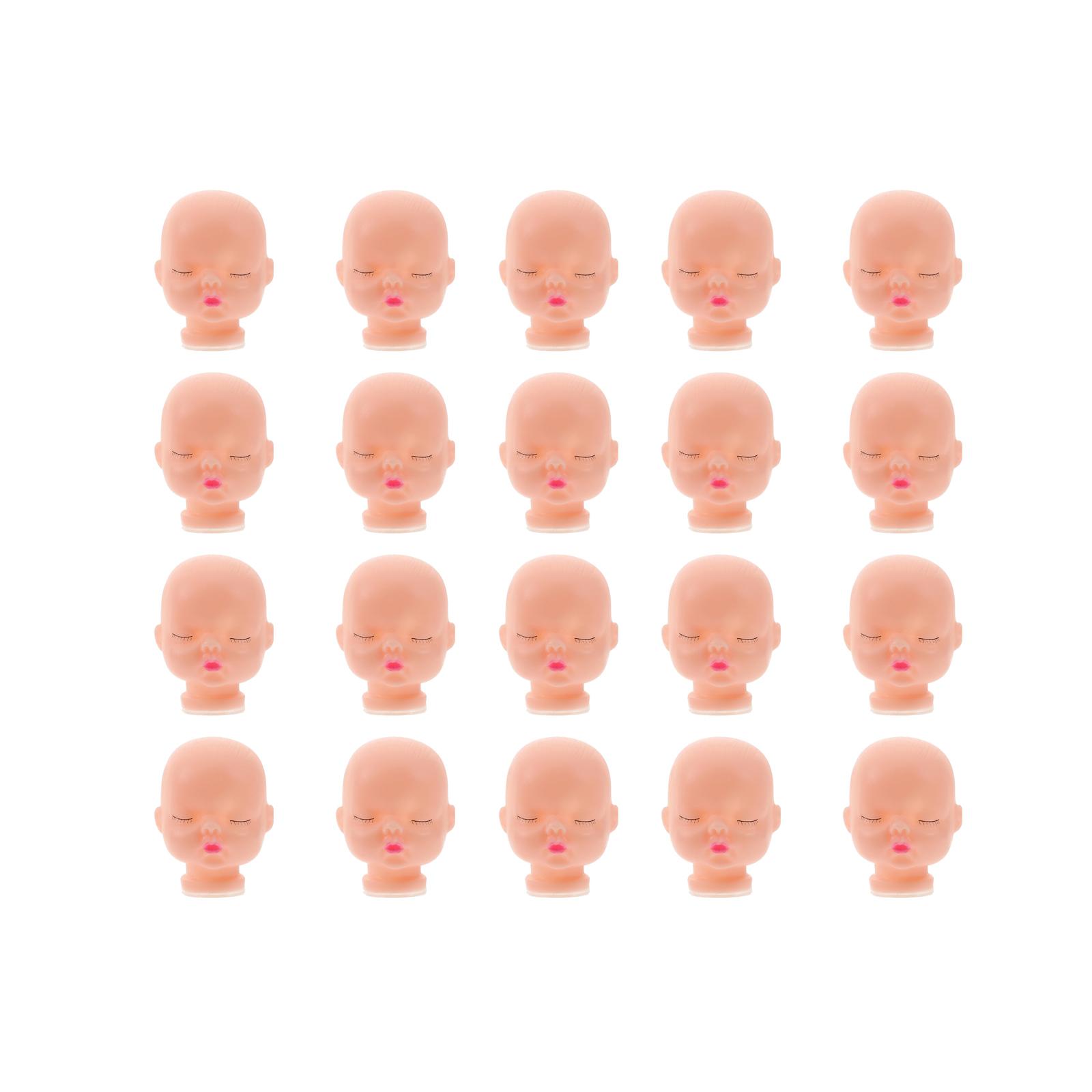Multipurpose Doll Head For Crafting Play Easy Painting Eyes Closed Mannequin Doll Head for Craft Project 20PCS 1