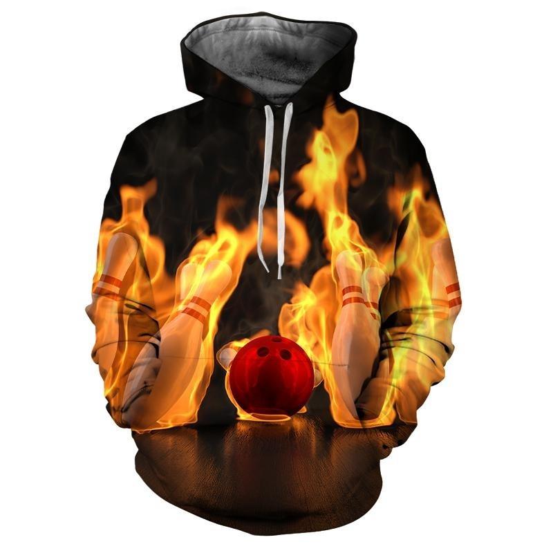 

Креативная толстовка с капюшоном Bowling Graphic для мужчин и женщин, толстовки с 3D-принтом, повседневная спортивная толстовка больших размеров с длинным рукавом на весну и осень 6XL