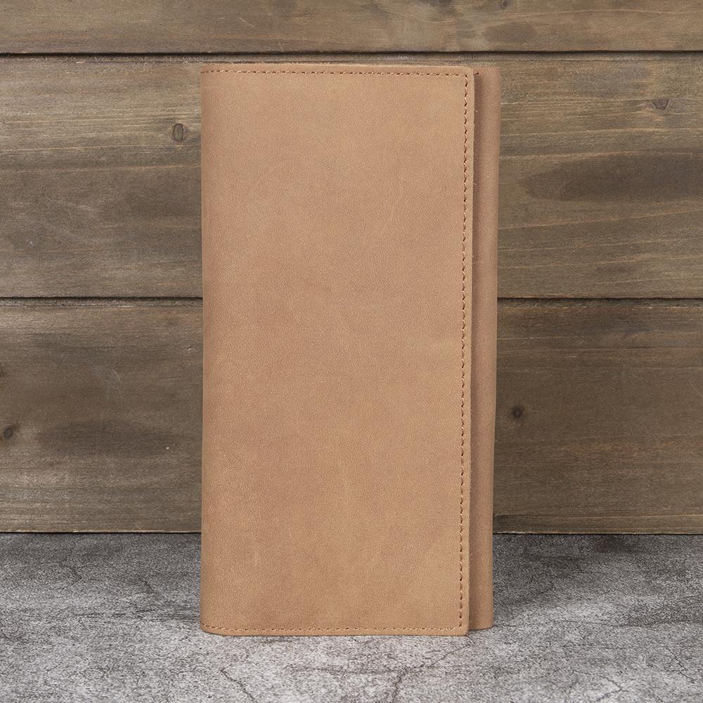 Crazy Horse Leather Men's Wallet Long Leather Buckle Leather Money Clip Layer Leather Leather Retro Handmade Bag
