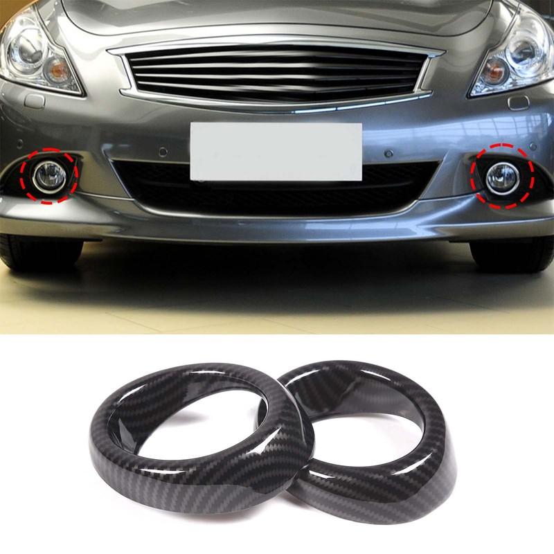 For 2009-2013 Infiniti G25 G35 G37 ABS Car Front Fog Light Ring Cover Bezel Trim Sticker Auto Exterior Accessories