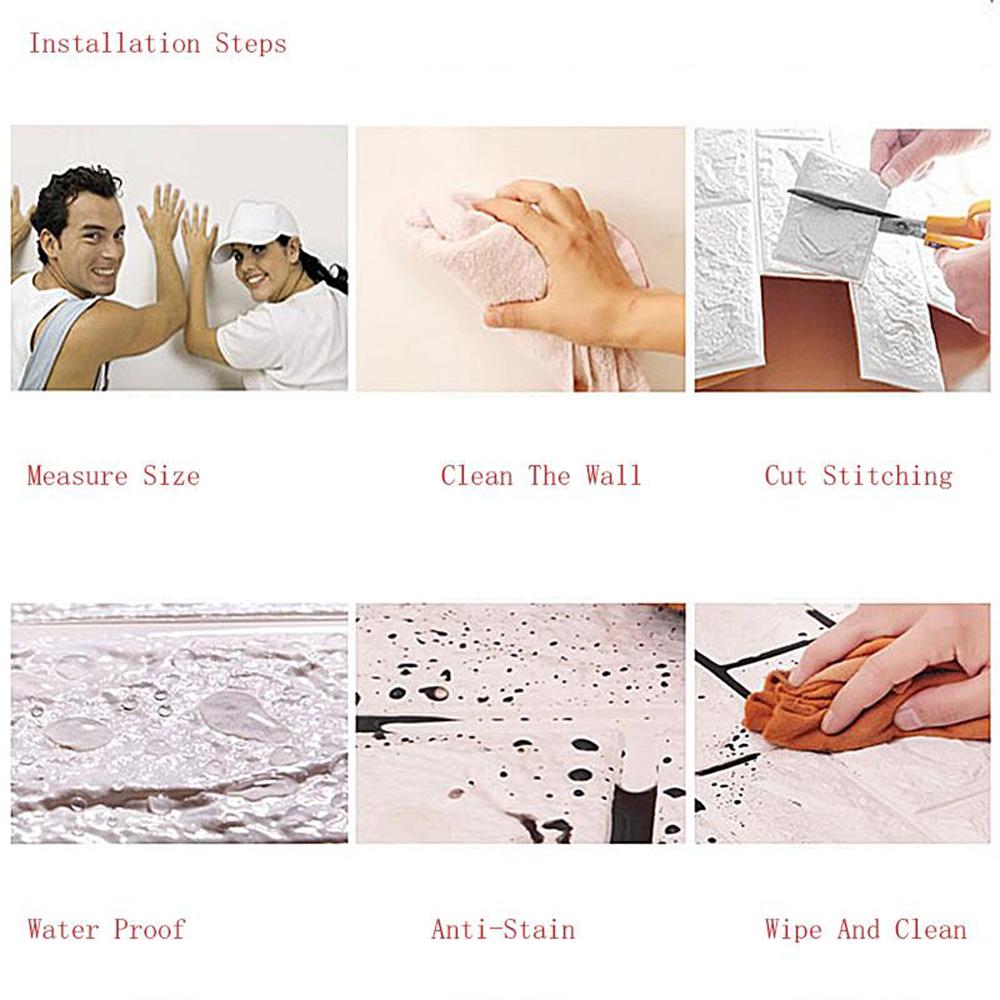 1/5/10 шт. 3D высококачественная плитка, наклейка на кирпичную стену ...
