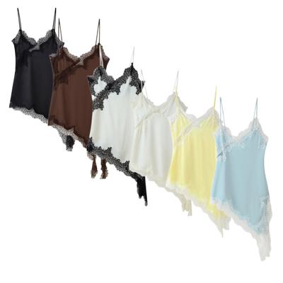 European & American Women's Sexy Lace Asymmetrical Camisole Dress