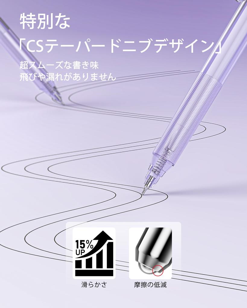 Four Candies Gel Pen Cute Gel 12 Ballpoint Pens 2 Easy to Perfect for School and Student Supplies Purple Set, Notebook-Style Pens, 0.5mm &