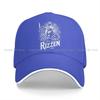 Washed Unisexs Baseball Cap   Trucker Snapback Caps Dad Hat He Is Rizzin Meme Jesus