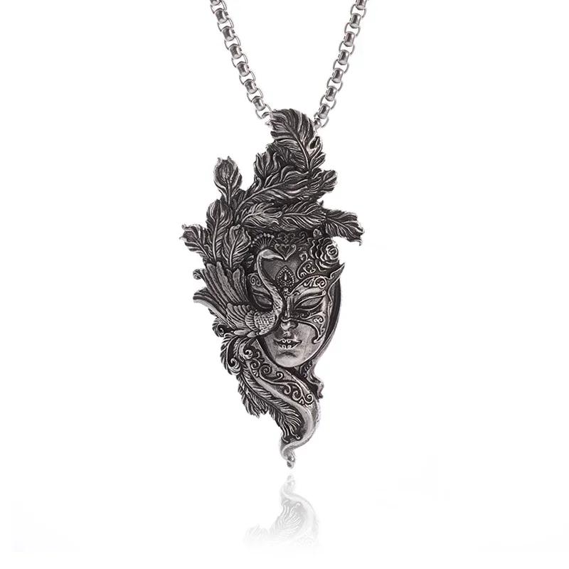 Hell Death Scythe Necklace Pendant Gothic Mysterious Devil Necklace Men\'s Personality Punk Retro Halloween Trend Jewelry