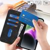 For iPhone 14/13 Stand Case Magnetic Closure Skin Touch Leather Flip Phone Cover with Wallet