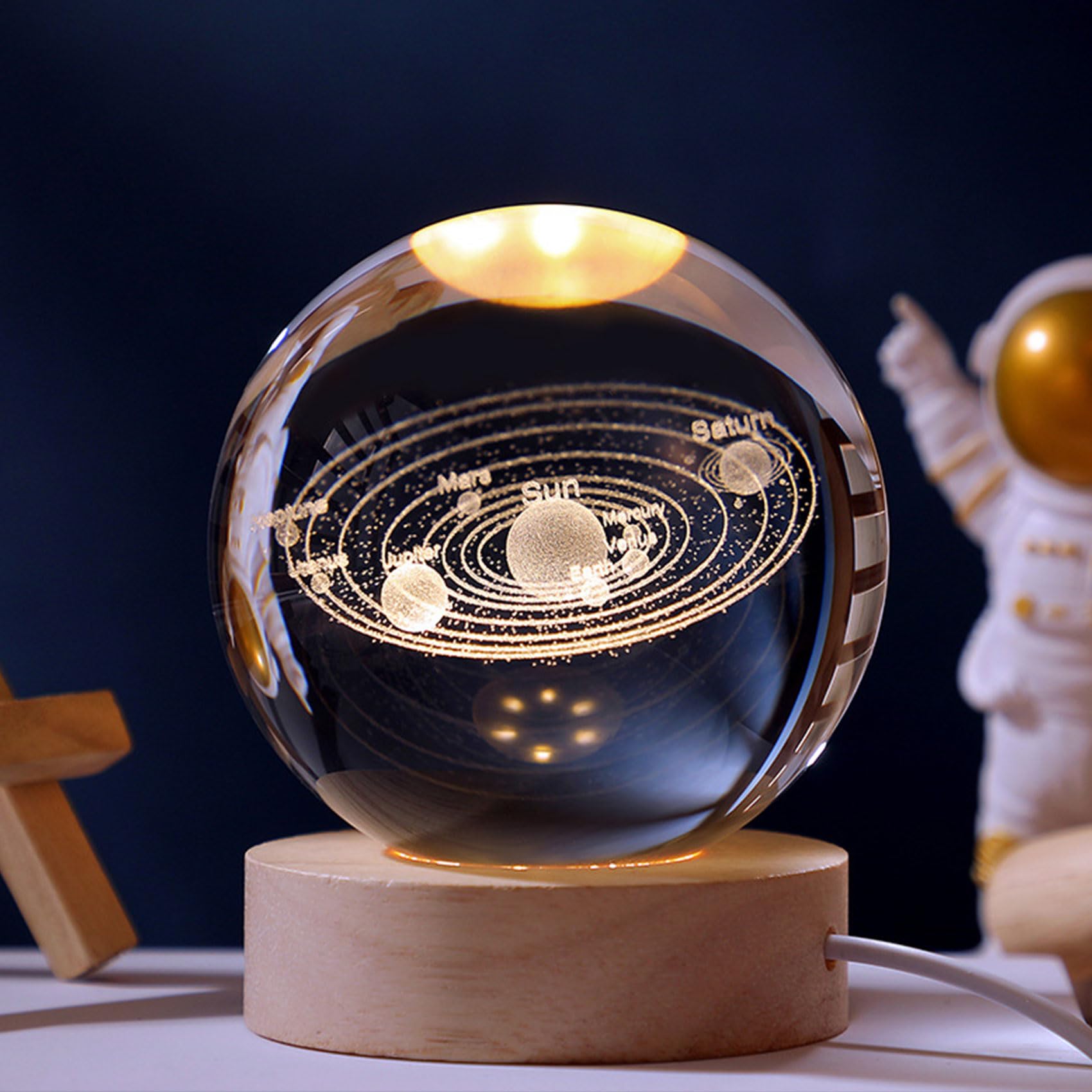 

Kertari 60mm Crystal Ball Solar System Model 3D Space Glass Globe Interior Decor Stylish Ornament Birthday Christmas Valentine s Day Gift for Men Wome