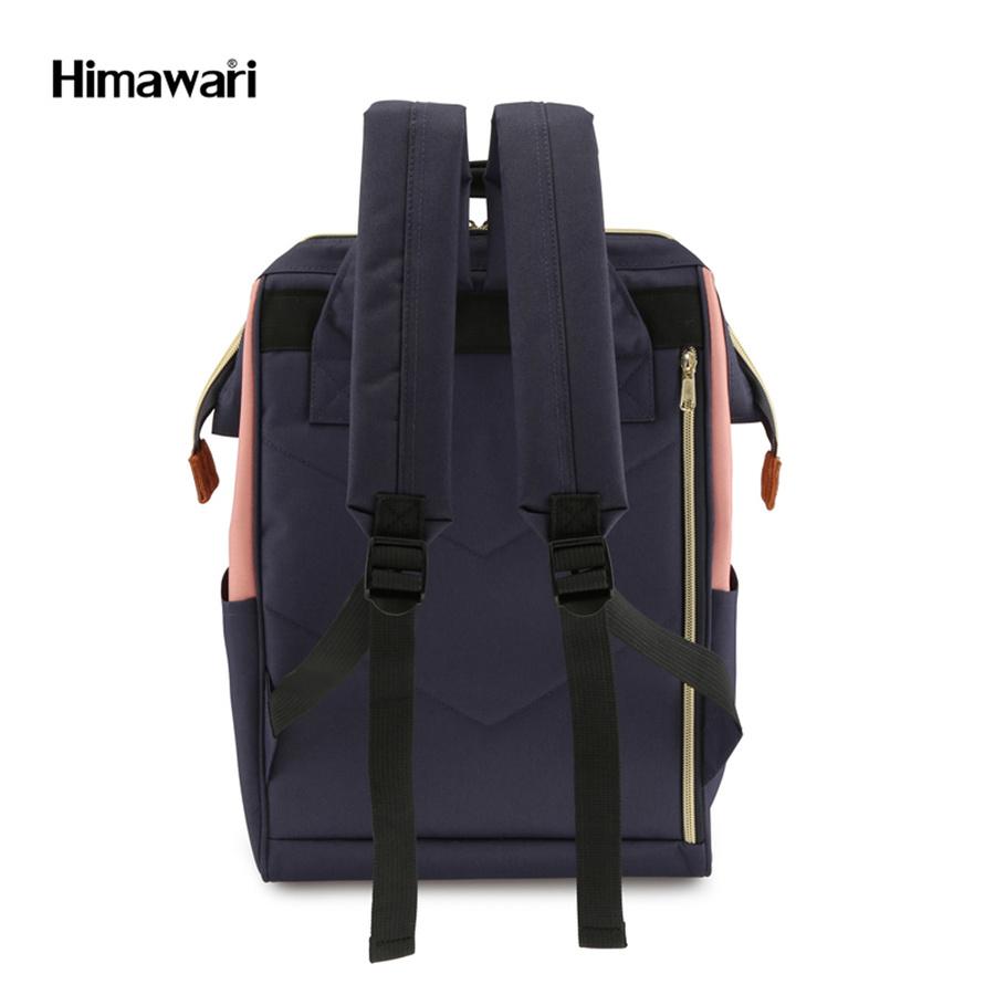 Beige-yellow City Backpack with USB and Pockets - Himawari