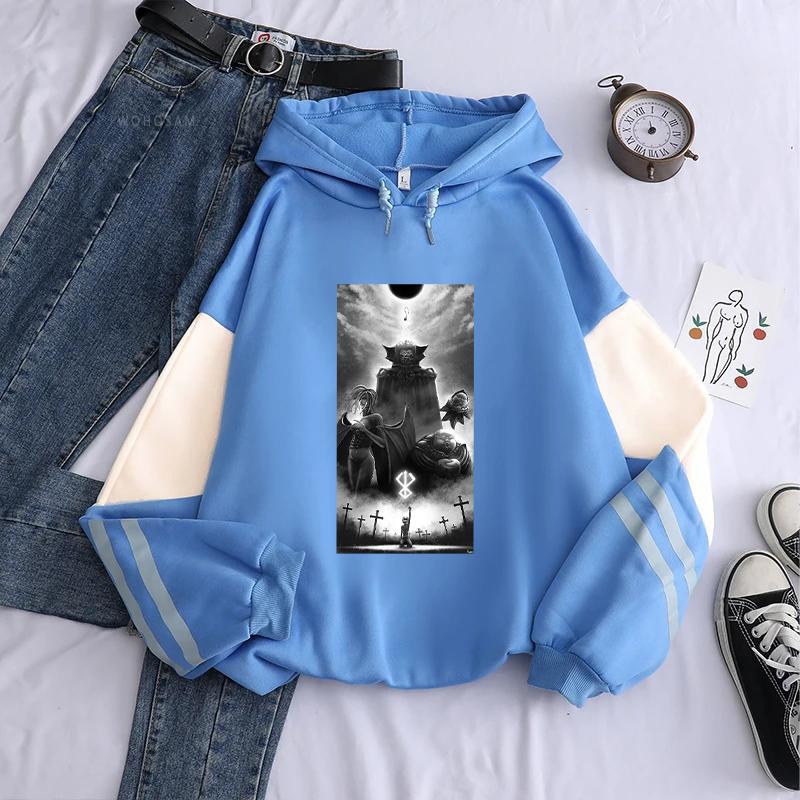 

God Hand Femto Berserk Hoodie Sweatshirt Men Women Streetwear Long Sleeve Comfortable Fleece Oversized Hooded Male Pullover Tops XS синий