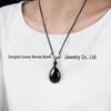 Pingente de Cristal Negro Natural Chaveiro Charme, Colar Unissex com Escultura de Mineral Bruto