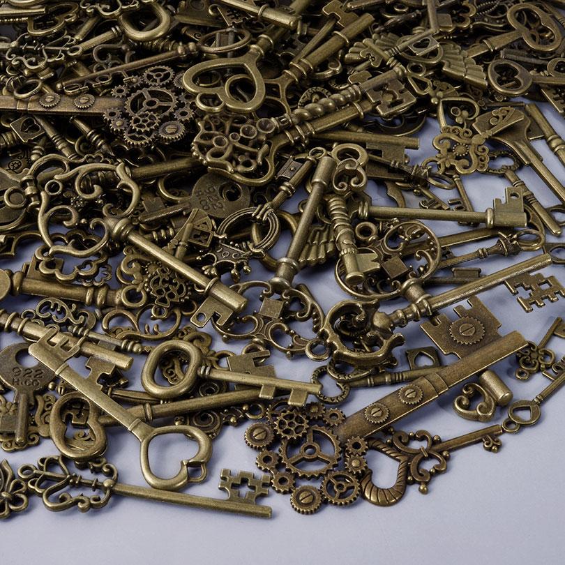 Random Mix Vintage Metal Big Key Charms Pendants For Jewelry Making Supplies DIY Handmade Keychain Decoration 10/20/30pcs Charm