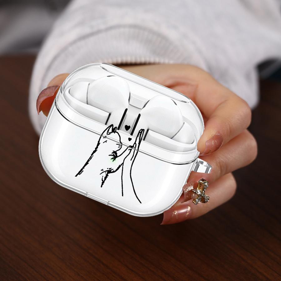 Cute Cat Dog Case For Samsung Galaxy Buds 4Pro 2 4 Pro Live 3Pro 2Pro 3 FE Clear Earphone Cases Cover With Hook